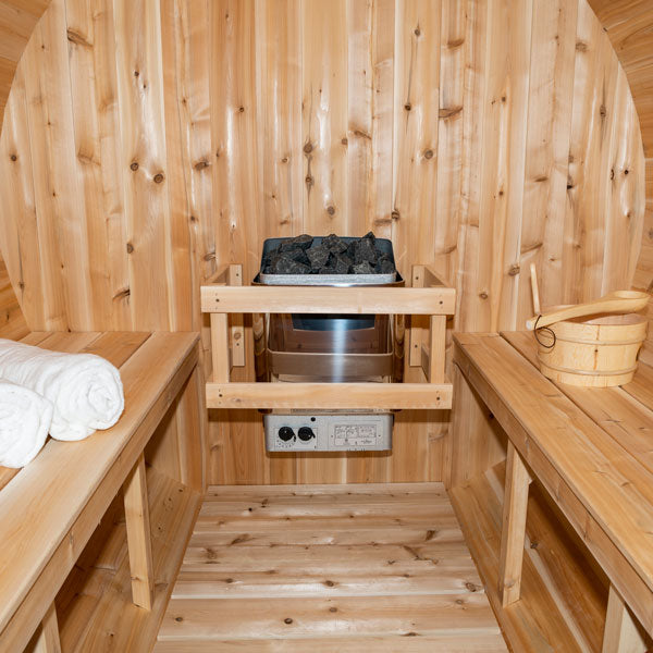 CT Serenity Barrel Sauna with Black Metal Roof