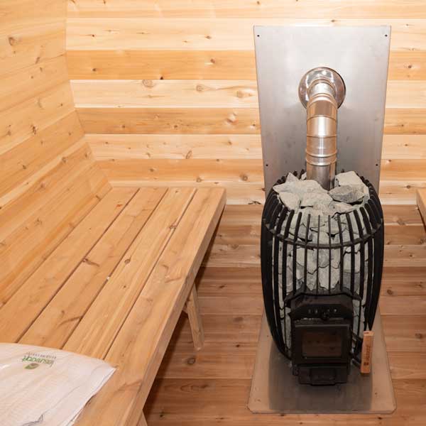 CT Elation Sauna - TimberGlow with Chimney out Side, Flat Floor Plate