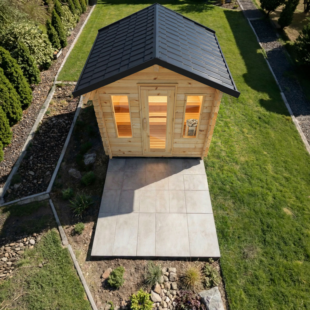 CT Palmer Cabin Sauna - No Heater, Flat Floor Plate